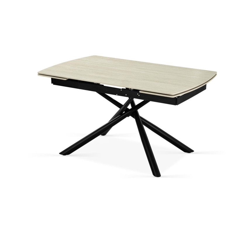 Tavolo Helsinki 140/200x90x76 cm Ceramica Travertino Opaco