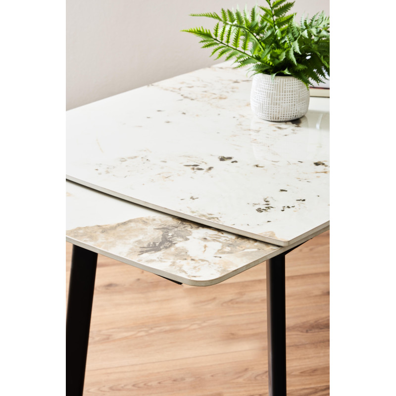 Tavolo Allungabile Quincy 150/210x85x75 cm Ceramica Marrone Marmo