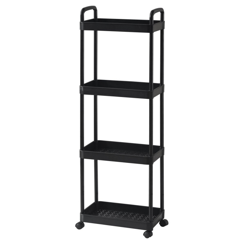 Carrello Cucina Andy Nero 36x25x75 cm Pratico e Salvaspazio