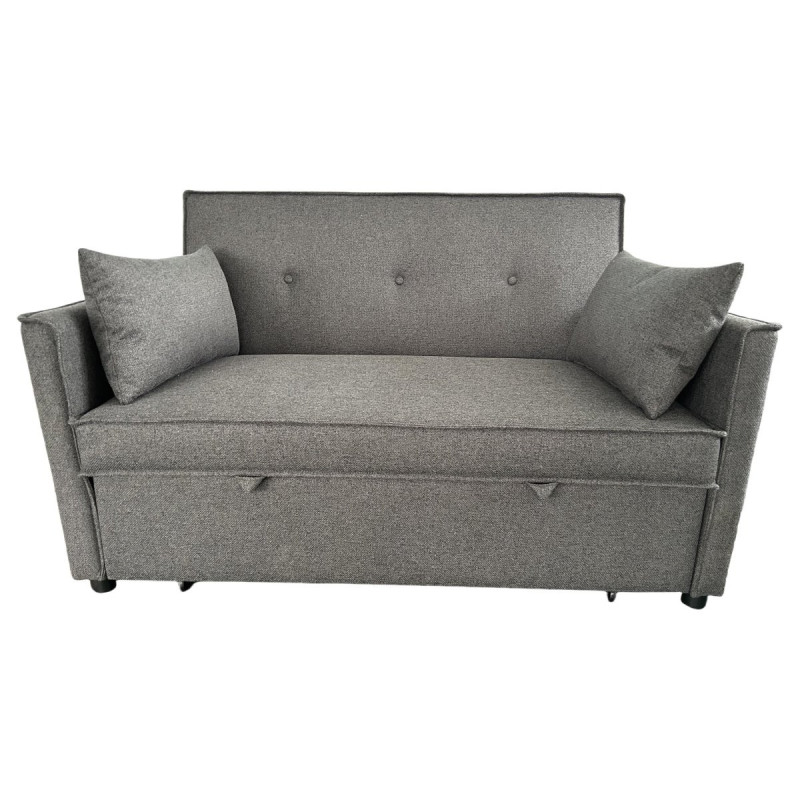 Divano Letto Steven Tessuto Grigio Scuro 130x86x80 cm Moderno