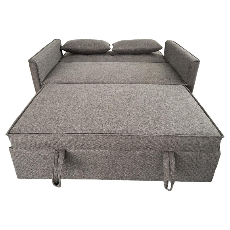 Divano Letto Steven Tessuto Grigio Scuro 130x86x80 cm Moderno