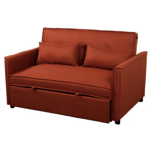 Divano Letto Steven Tessuto Rosso 130x86x80 cm Moderno