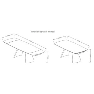 Zoom Tavolo Finlay Dimensione 200(280)*100*76 Top Marrone + Gambe Nere