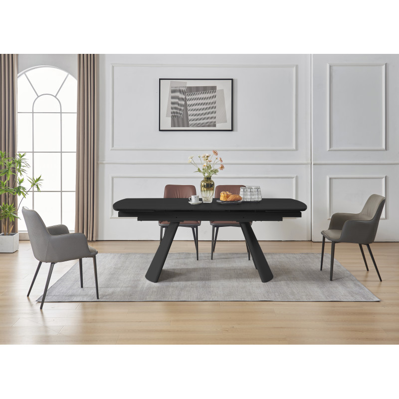 Tavolo Finlay 200/280x100x76 cm Nero Allungabile Moderno