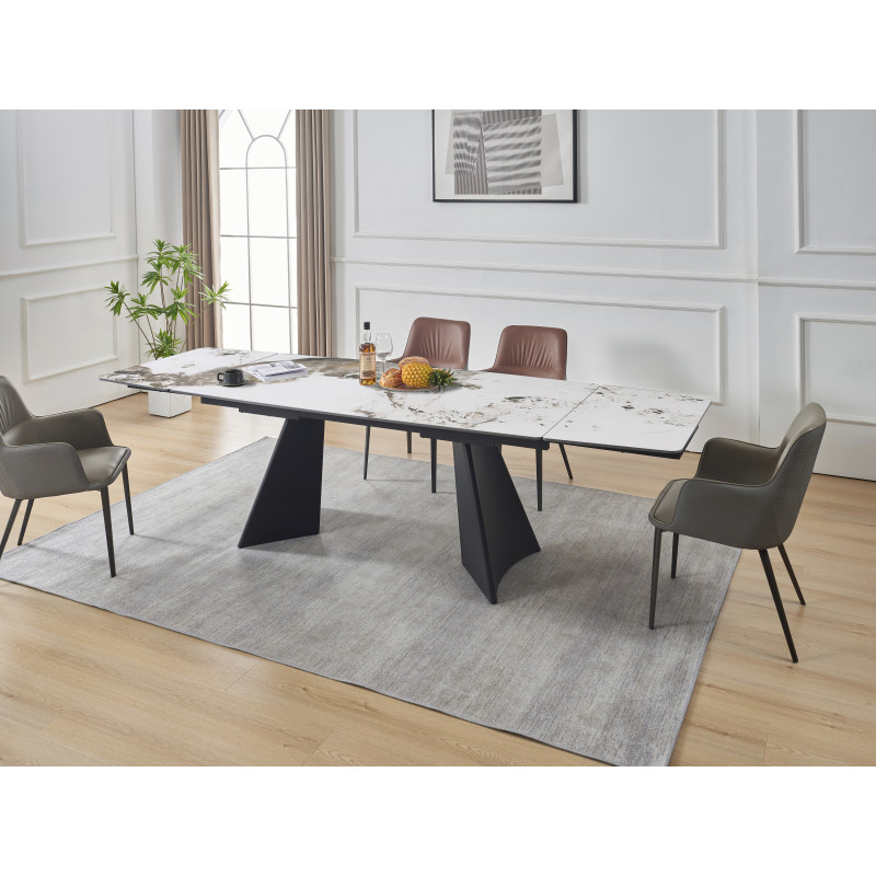 Tavolo Holger 180/240x90x76 cm Marrone Nero Allungabile