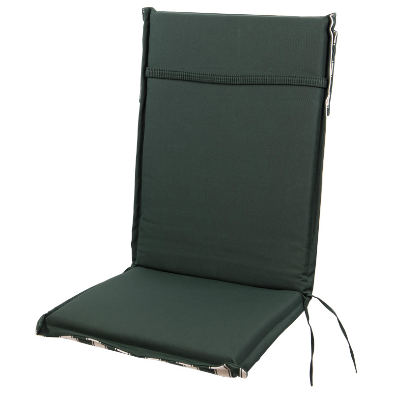Set di 6 Cuscini Schienale Alto Riga Verde Comodi e Resistenti