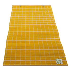 Set di 6 Tende Bambù 150x260 cm Gialla Naturale Interni/Esterni