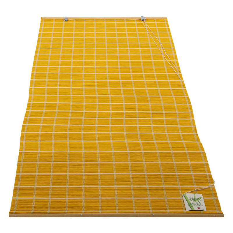 Set di 6 Tende Bambù 150x260 cm Gialla Naturale Interni/Esterni