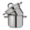 Set di 4 Cuociscola 3 Pezzi Ø20 cm Inox Manici Silicone