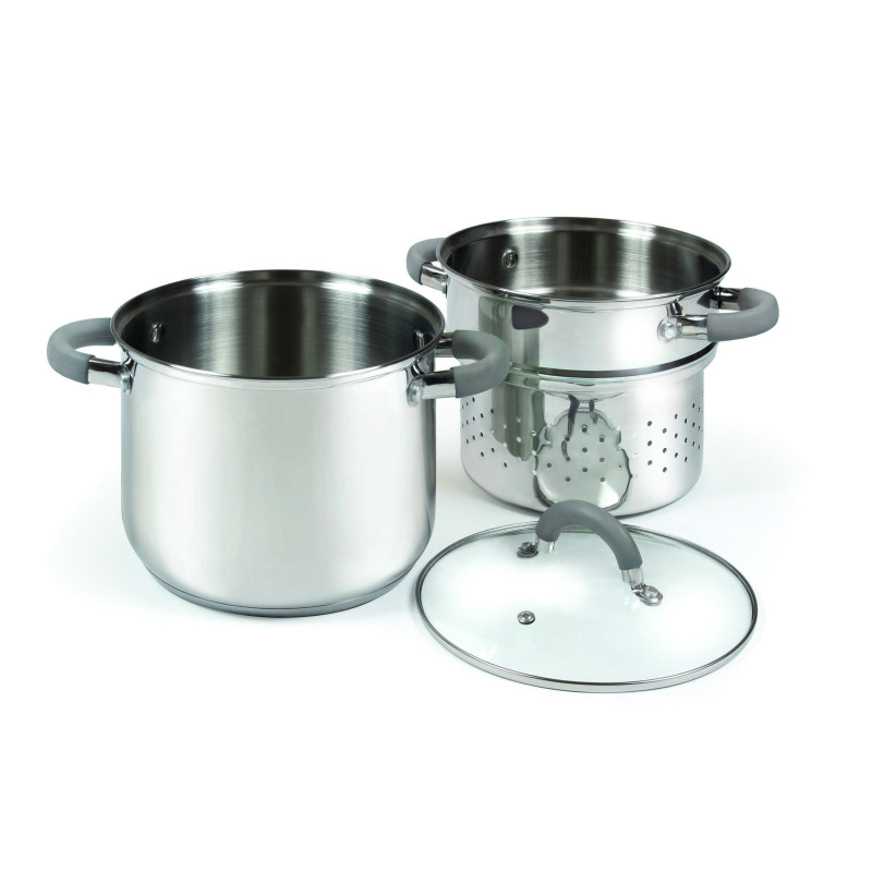 Set di 4 Cuociscola 3 Pezzi Ø20 cm Inox Manici Silicone