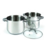 Set di 4 Cuociscola 3 Pezzi Ø20 cm Inox Manici Silicone
