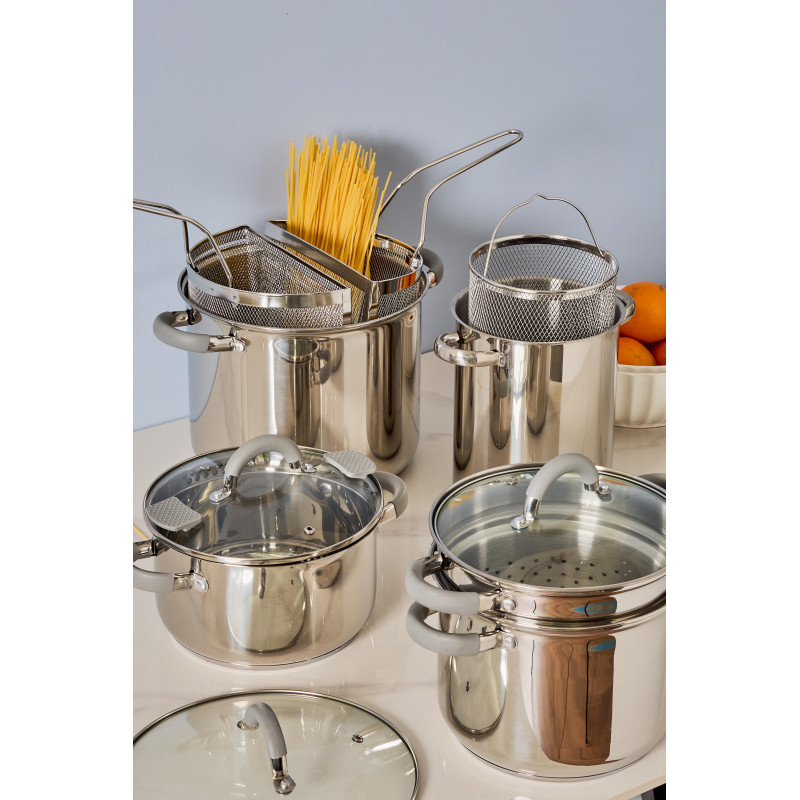 Set di 4 Scolatutto 20 cm Inox 18/10 Professionali e Resistenti