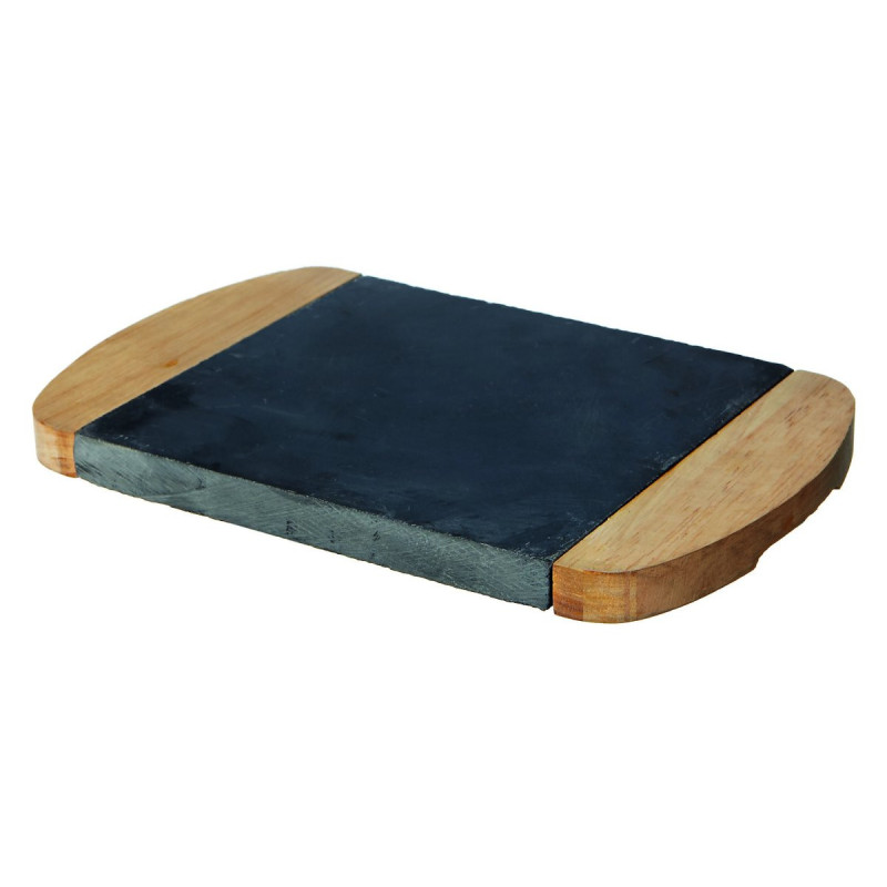 Set di 5 Taglieri Rettangolari 28x18x2 cm Legno e Ardesia