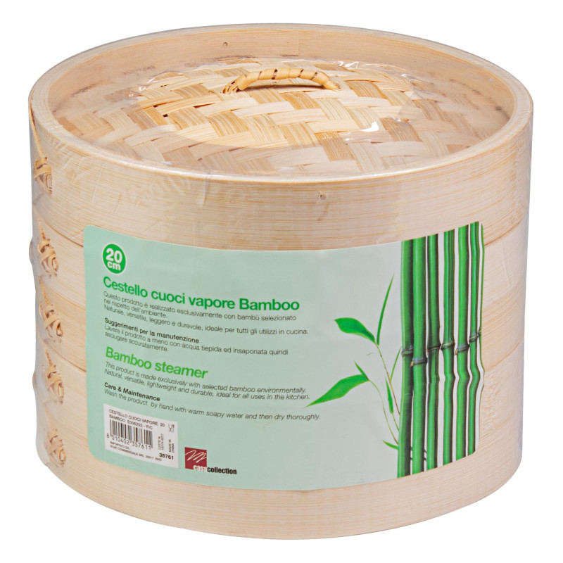 Set di 6 Cestelli Cuocivapore Ø20 cm Bambù Naturale