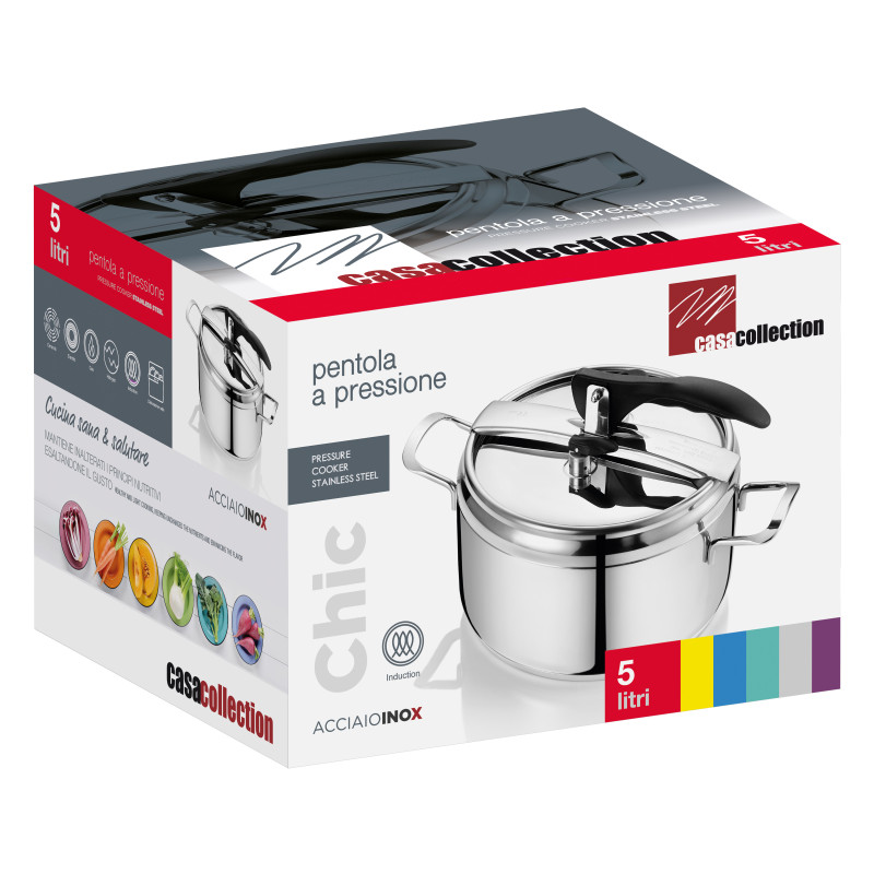 Set di 4 Pentole a Pressione Chic Ø20 cm 5L Acciaio Inox