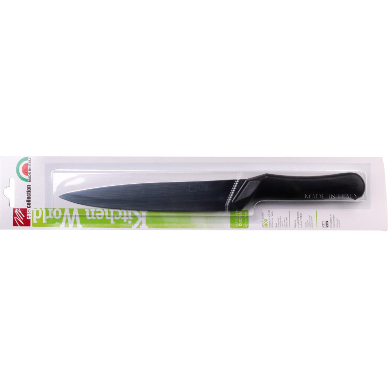 Set di 6 Coltelli Cucina Kitchen World 20 cm Manico Nero