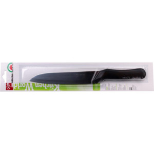 Zoom Set di 6 Coltelli Santoku Kitchen World Manico Nero 18 Cm