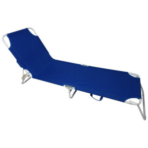 Set di 4 Lettini Acciaio Royal Blu 188x58x24 cm da Esterno