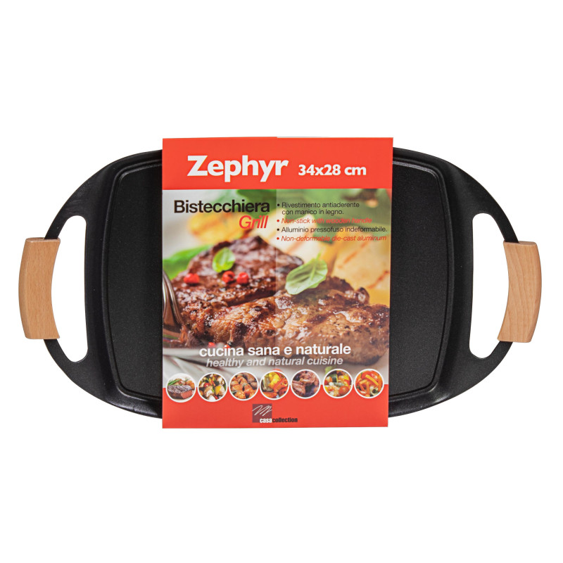 Set di 6 Bistecchiere Ovale 47x28 cm Alluminio Pressofuso