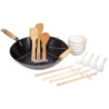 Set di 6 Confezioni Wok 21 Pezzi Carbon Steel Ø35 cm Completo