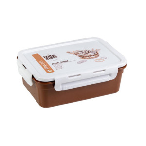 Set di 6 Lunch Box 3 Pezzi Vassoio Rettangolare Marrone