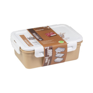 Zoom Set di 6 Lunch Box 3pezzi+vassoio Rett Marronepnp