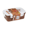 Set di 6 Lunch Box 2 Scomparti 1000 ml Marrone Pratici e Sicuri