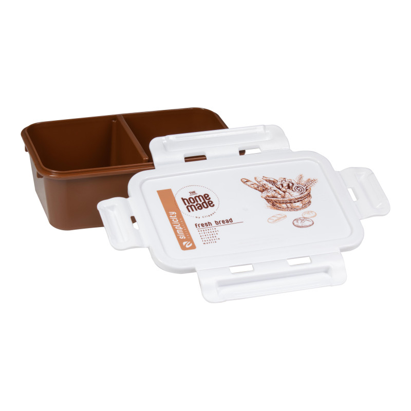 Set di 6 Lunch Box 2 Scomparti 1000 ml Marrone Pratici e Sicuri