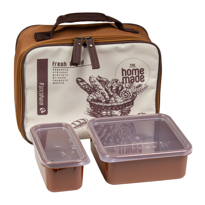 Set di 6 Lunch Box con Contenitore 870+390 ml Pratici e Colorati