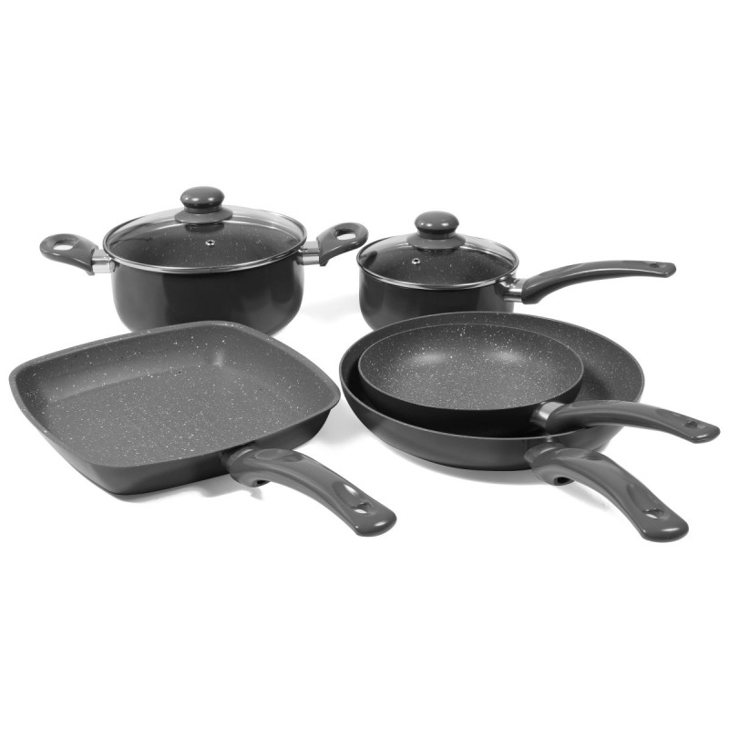 Set di 2 Batterie 7 Pezzi Cosmos Alluminio Stampato Cucina