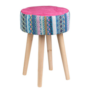 Set di 4 Sgabelli Mumbai Fucsia 36x36x45 cm Design Moderno