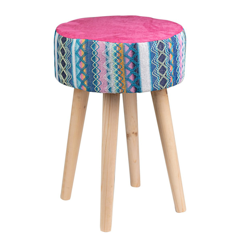 Set di 4 Sgabelli Mumbai Fucsia 36x36x45 cm Design Moderno