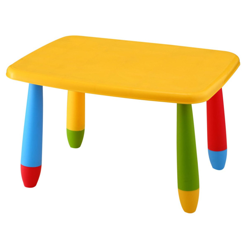 Set di 2 Tavolini Plastica Rettangolare 72,5x57x47 cm Giallo