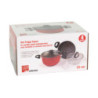 Set di 4 Confezioni 4 Friggi Vapo Ø22 cm Carbon Steel Grigio Rosso