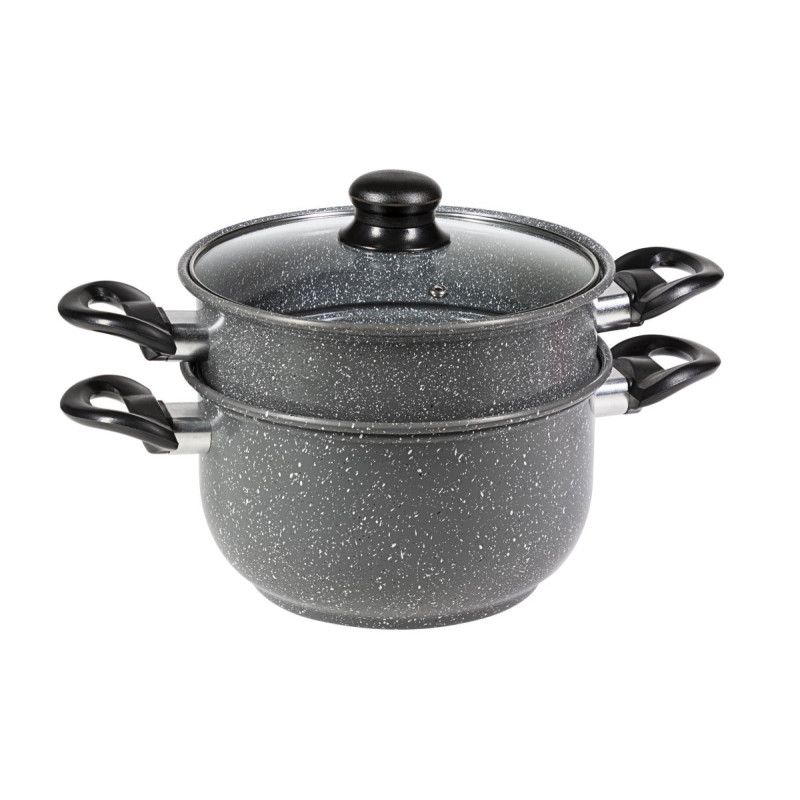 Set di 4 Confezioni 4 Friggi Vapo Ø22 cm Grigio Marmorizzato