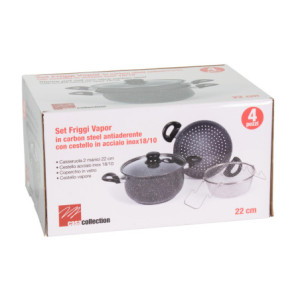 Zoom Set di 4 confezioni Friggi Vapo 4pezzi Grigio Marmoriz