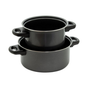 Set 4 Confezioni 2 Casseruole 2 Manici Ø20-24 cm Grigio
