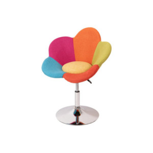 Set di 2 Sgabelli Bar Flowers Tessuto Multicolor 64x50x85 cm