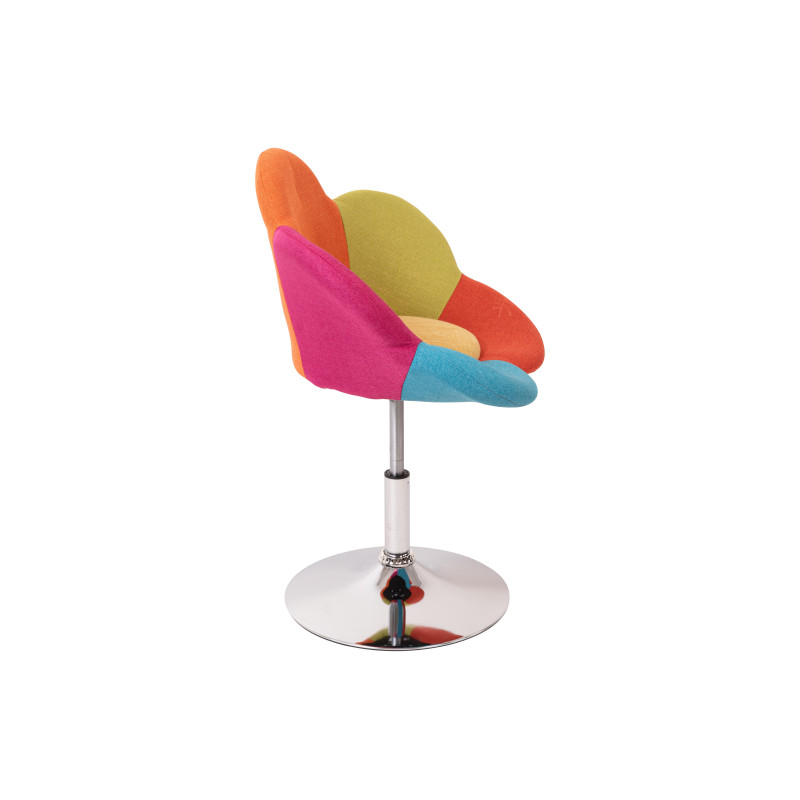 Set di 2 Sgabelli Bar Flowers Tessuto Multicolor 64x50x85 cm