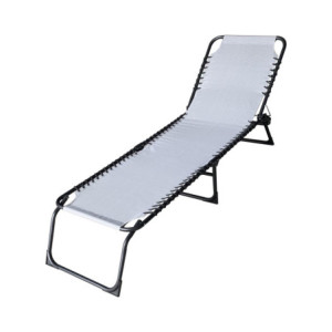 Set di 2 Lettini Pieghevoli 190x58x27 cm Grigio Alluminio Design