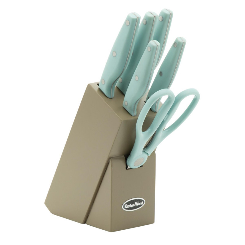 Set di 6 Ceppi Coltelli 7 Pezzi Kitchen World Design Moderno
