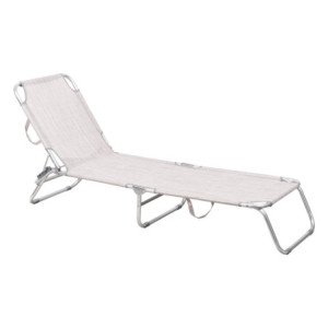 Set di 4 Lettini Alluminio Pieghevole 190x57x27 cm Grigio Melange