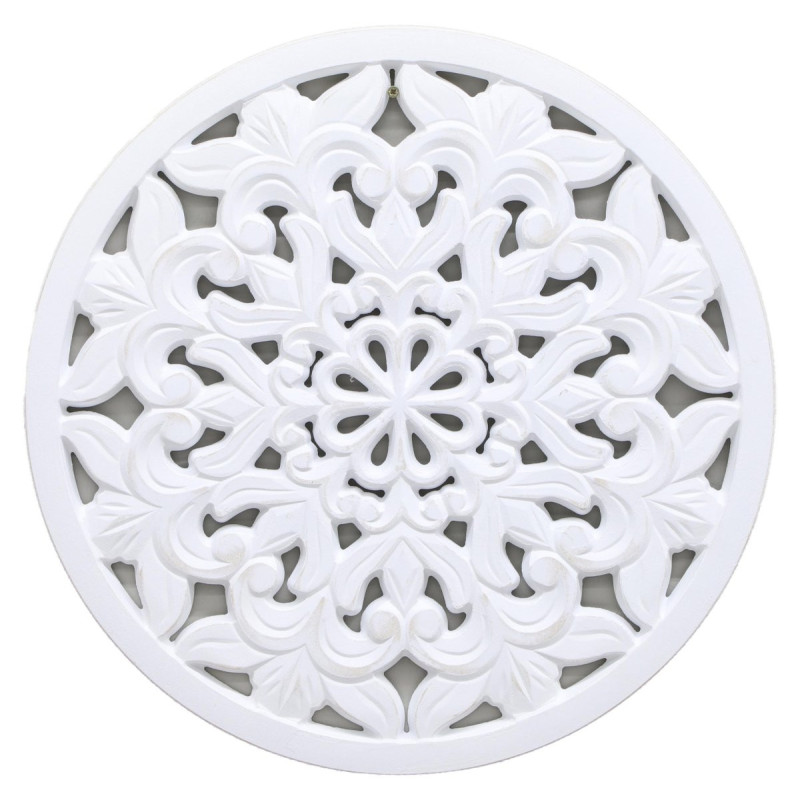 Set di 4 Decorazioni Murali Tonde Scolpite Shiva 50x2 cm Design