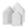Set 4 Confezioni 3 Mensole Casetta 26,5x10x35 cm Bianco Design