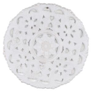 Set di 6 Sculture Decorative Tonde Scolpite Lhasa 38,5x15 cm