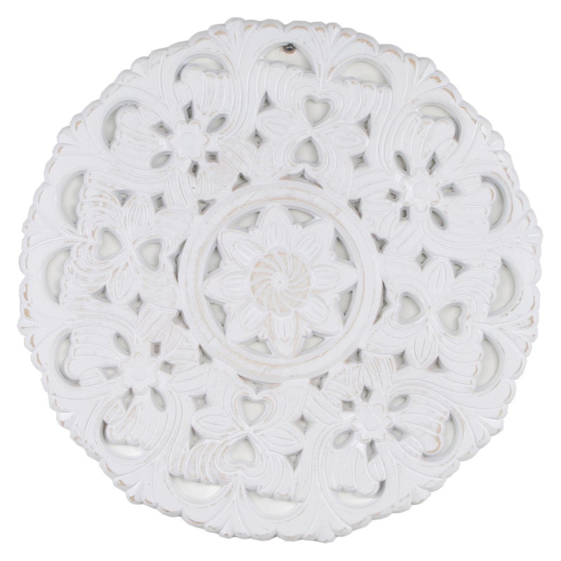 Set di 6 Sculture Decorative Tonde Scolpite Lhasa 38,5x15 cm