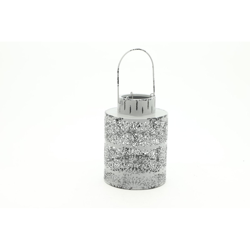 Set di 6 Lanterne Fes 18x26,5 cm Grigio Antico Stile Vintage
