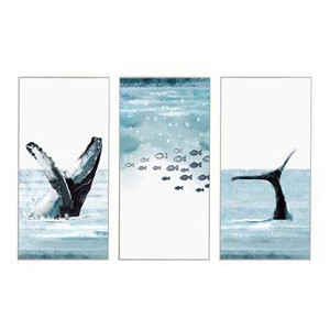 Set di 6 Stampe su Tela Wide Sea 40x60 cm con Cornice MDF