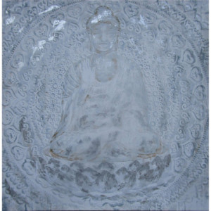 Set di 6 Canvas Dipinto a Mano Buddha 100x100 cm Moderno