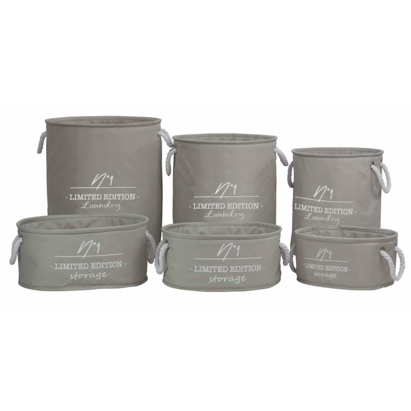Set 2 Confezioni 6 Portatutto Storage Limited Edition Grigio Chiaro